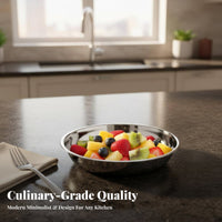 Round Steel Plate Food Grade Round Metal Platter Dishwasher Safe for Home Cooks