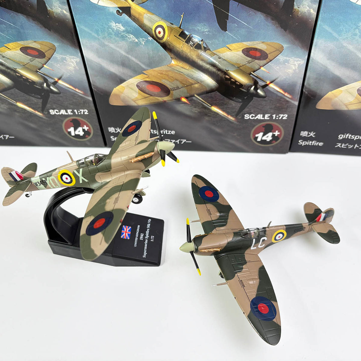 1/72 WWII British Spitfire Military Alloy Simulation Fighter Aircraft Finished Model Ornament Toy