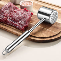 Stainless Steel Meat Mallet Heavy Duty Double Sided Protein Easy to Clean Steak Tenderizer Mallet for Home Cooks