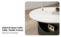 double-level circular table Sintered Stsingle Top Home Furniture Minimalist Design Sturdy Construction for Lounge