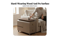 2-Tier Rolling Trolley Mobile with Casters Side Table Space-Saving Design Adaptable Use for Homeowners, Living Room