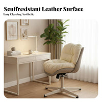 Upholstered Caster Chair Height Adjustable Upholstered Rolling Chair 360-Degree rotate Minimalist Design for Study Room, Bedroom