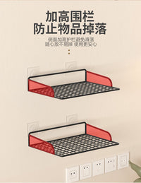 路由器放置架免打孔墙壁wifi收纳盒支架壁挂式电视机顶盒置物架子