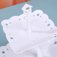 Tiered Serving Stand, Matte White Cupcake Stand for Coffee Table, Premium Dessert Display Stand, Creative Food Risers for Afternoon Tea