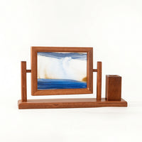 Sand Art Frame with Pen Holder Rectangular Rotating Sand Art Frame Relieving Desk Organizer for Professionals, Students, Office