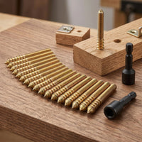 20 Pieces Threaded Hanger Bolt with Driver Bit Gold-Toned Hanger Bolts with Driver Bit Metal Fasteners High Strength for DIYers, Woodworkers