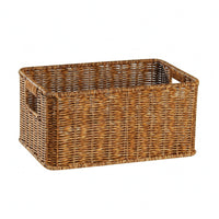 Rattan Basket Open Top Braided Container Basket Side Handles