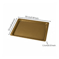 Wide Rim Metal Platter Easy to Clean Shallow BBQ Plate Heat-Resistant for Grill