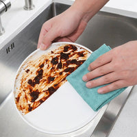 Reusable Microfiber Cleaning Cloths, 20cm x 20cm Cleaning Cloths for Kitchen and Dishes, Oil-Resistant Extractable Cloth in Pull-Through Box