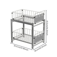 Under Sink Organizer Metal Under-Sink Rack Horizontal Slots for Countertop