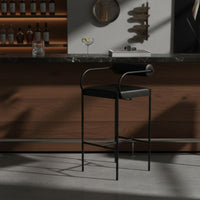 Padded Seat Modern Bar Stool with Backrest Ergonomic Design Seating Furniture for Reception Desk