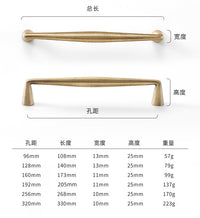 复古简约黄铜衣柜拉手中古风法美式抽屉单孔诧寂日式橱柜把手全铜