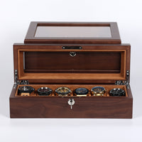 Baked Paint Watch Box, Black Walnut, 6/10/12 Slots, for Watch Storage