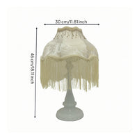 Table Lamp with Textile Shade Decorative Bedside Table Lamp Floral Warm for Bedroom, Reading Corner