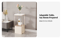 2-Tier Accent Table Sintered Stone Top Plant Stand Multi-Functional for Entryway
