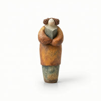 Reading Woman Statue Art Sculpture with Book Resin for Readers