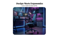 Lumbar Support High-Back Ergonomic Chair Adjustable Features High-Back Rolling Work Chair 360° Swivel Office Furniture Padded Cushion for Remote Workers, Students, Gamers, Study Room, Gaming Setup, Bedroom