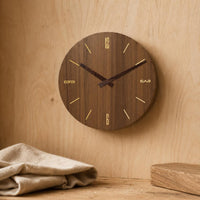 Round Wooden Wall Timepiece Minimalist Wood Wall Timepiece Slim Markers