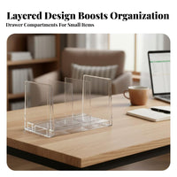 Multi-Compartment Desk organizer Space-Saving Stationery Holder No Assembly Required