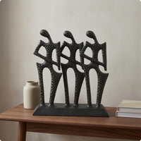 Abstract Metal Figure Cutout Design Textured Metal Ornament Decorative Piece Decor Piece for Entryway