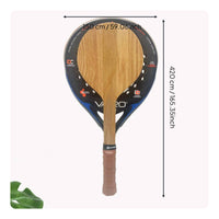 Beach Tennis Racket Lightweight Wooden Paddle Racket Polished Finish