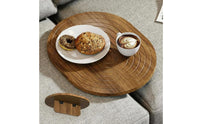 Wooden Sofa Armrest Table Easy to Clean Sofa Space Tray Anti-Slip Rim