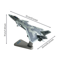 J-20 Model with Display Stand 1/100 Detailed J-20 Model Plane Alloy Die-Cast Fighter Jet for Office Decor