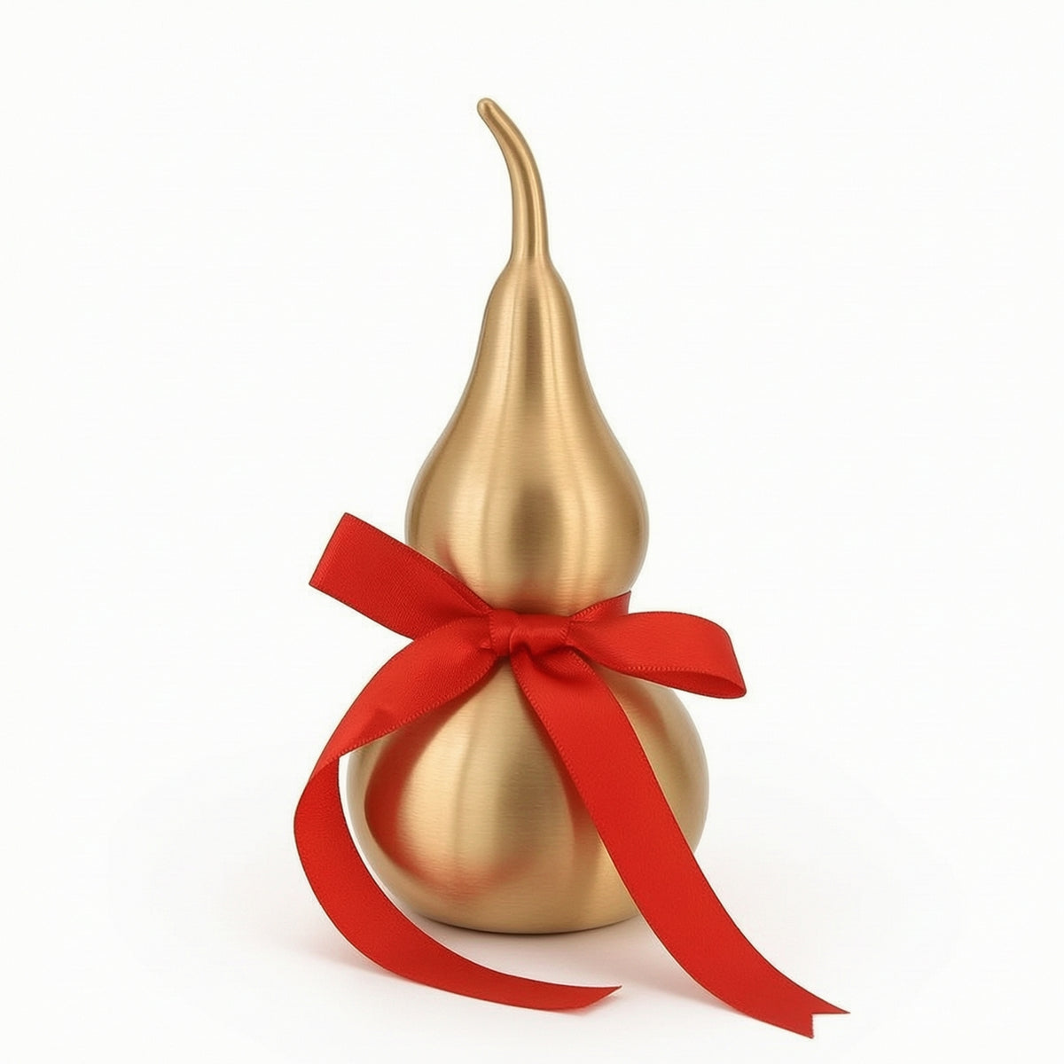 Gourd with Red Ribbon Decorative Metal Gourd Ornament Auspicious Ornament for Car Interior