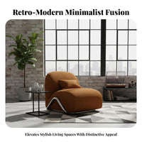 Cylindrical Frame Accent Chair Retro Design Single Sofa Mid-Century Modernera Modern Design Barrel-Shaped Rearrest for Adults