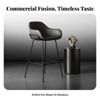 Upholstered Metal Frame Stool Retro Design Bar Chair manufacturing-inspired aesthetic Protective Floor Glides for Bistro