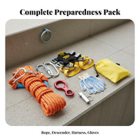 7 Pieces Wear-Resistant High-Elevation Escape Rope Set Anti-Slip Emergency Rappelling System Steel Wire Core