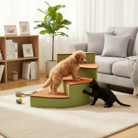 Curved Pet Step Gentle Incline Curved Foam Pet Step Lightweight Soft Cat Climbing Ladder for Bedside