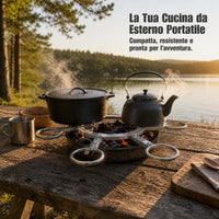 Rotating Firewood Stand Tripod for Hot Pot, Outdoor Cooking, and BBQ