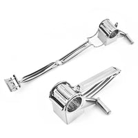 Hand-Cranked Stainless Steel Cheese Grater with Three Interchangeable Heads