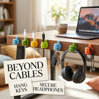 Cable Holder Adhesive No Drill Wire Clip for Desk, Thumbs Up Cord Organizer for Dorm Room Students, Rubber Phone Charging Management