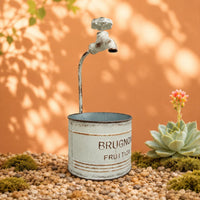 Faucet-Top Planter Weathered Vintage Iron Planter Indoor Outdoor Use
