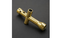 Gold Finish Mini Cross Wrench Hexagonal Openings Four-Way Socket Wrench Metal Hex Socket Spanner Compact Size