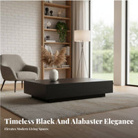 Square Plinth Minimalist Design Coffee Table Nordic Design With Storage for Homeowners, Families, Studio, Lounge Area