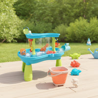 Outdoor Sand and Water Table Freestanding Water Table with Pail Plastic Toy Interactive for Toddlers