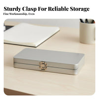 Rectangular Tin with Hinged Lid Portable Rectangular Tin Box multifunctional