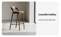Modern Chinese Design Highrear Counter Stool Minimalist design Bar Chair Elegant Look Seating Furniture Sturdy Frame for Interior Designers, Homeowners, Entertainers, Restaurant, Reception Area, Kitchen Island, Bistro