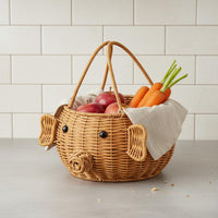 Imitation rattan Pig Basket with Handle Pig Basket Decorative