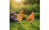 2 Pieces Acrylic Chicken Silhouettes Decorative Silhouette Statue Weatherproof