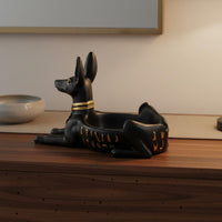 Wolf-Headed God Statue Tray Decorative Ancient Decor Organizer Tray Multifunctional God Statue Dish for Entryway, Living Room