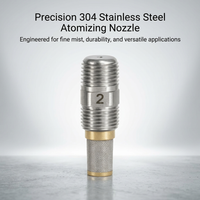 Stainless Steel Mist Nozzle, 1/4 BSPT Mist Nozzle, Fine Misting Nozzle, Rust Resistant Mist Nozzle,  - Low-pressure fine atomization nozzle with 1/8 NPT thread, #2