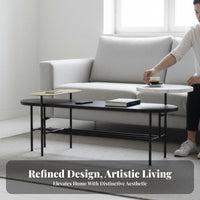 Multi-Level Oval Table Minimalist Design Oval Century-Inspired-Century Table