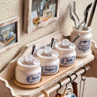 Miniature Dollhouse Kitchen Spice Jar Set for 1/6 and 1/12 Scale Dolls - Vintage Style Model