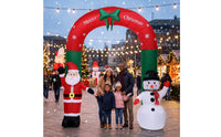 Christmas Archway with Santa and Snowman Outdoor Santa and Snowman Archway Inflatable Christmas Arch Lightweight Oversized