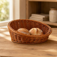 Woven Basket Shallow Bread Basket Sturdy