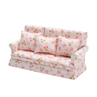 1:12 Dollhouse Miniature Furniture Model Living Room Micro Scene 12-Point Three-Seat Heart Sofa